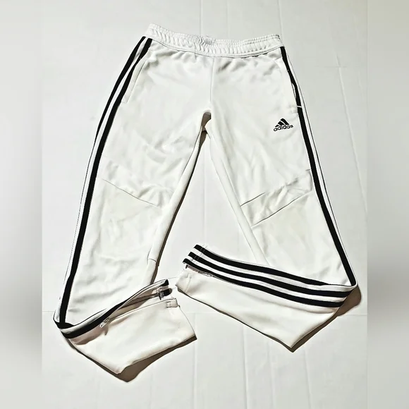 Adidas track pants and joggers. White with black stripes. Unisex youth XS. - Picture 1 of 14